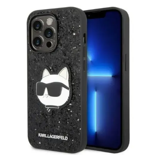 Karl Lagerfeld KLHCP14XG2CPK iPhone 14 Pro Max 6,7" czarny|black hardcase Glitter Choupette Patch