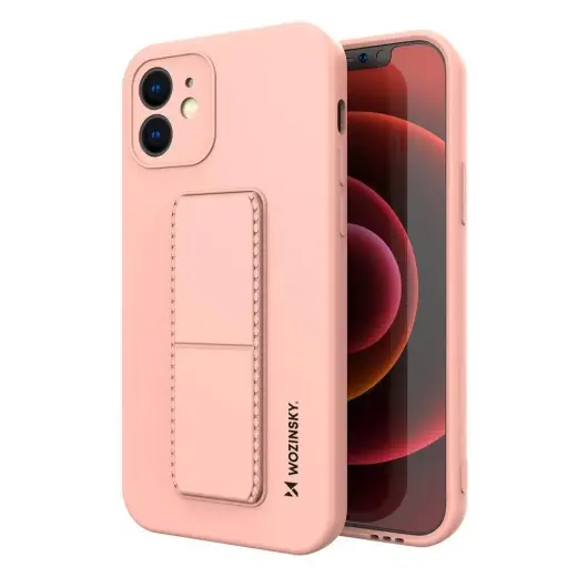 Wozinsky Kickstand telefoni ümbris alusega iPhone XS Max roosa