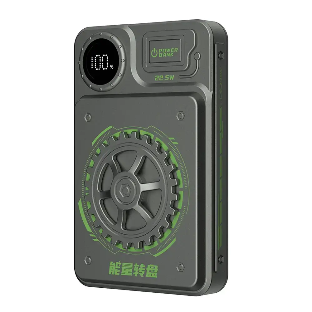 Dudao K24 10000mAh 22.5W USB-A / USB-C power bank with display - gray