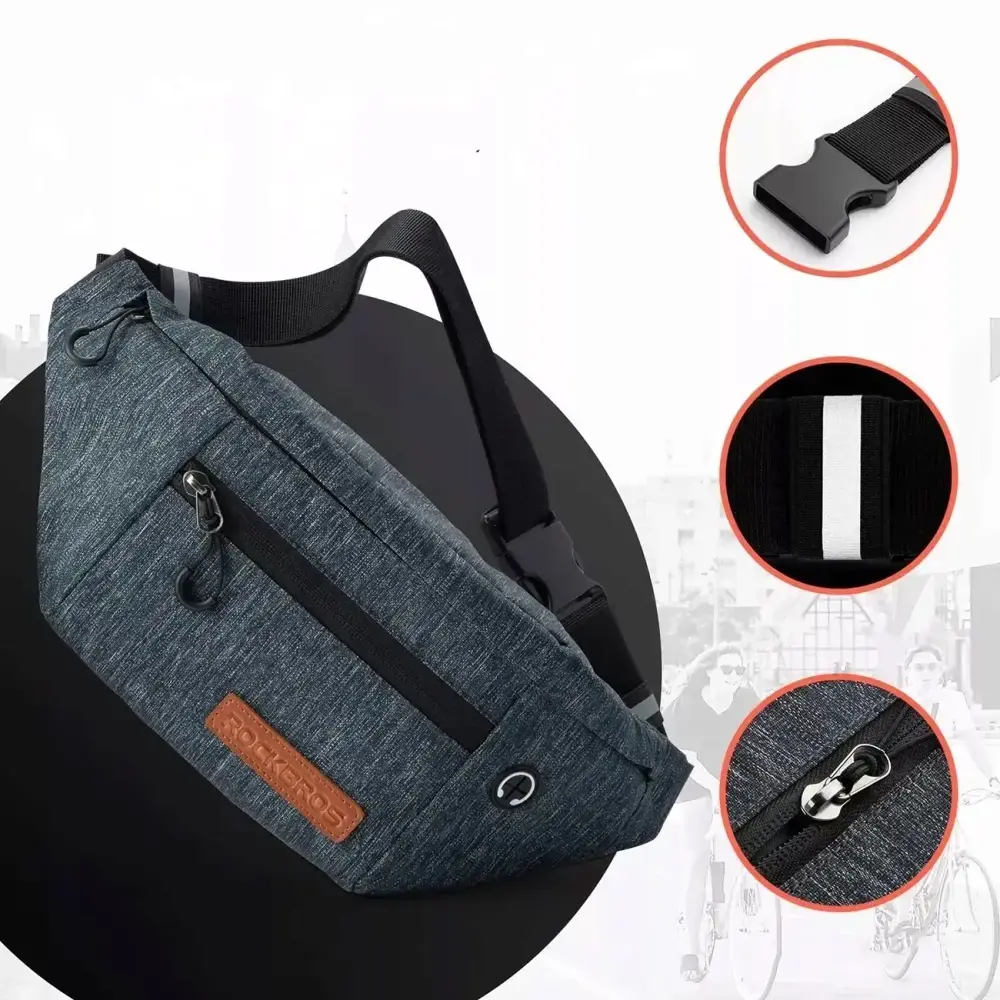 Saszetka rowerowa Rockbros H33 biodrowa 1,5 l - szara
