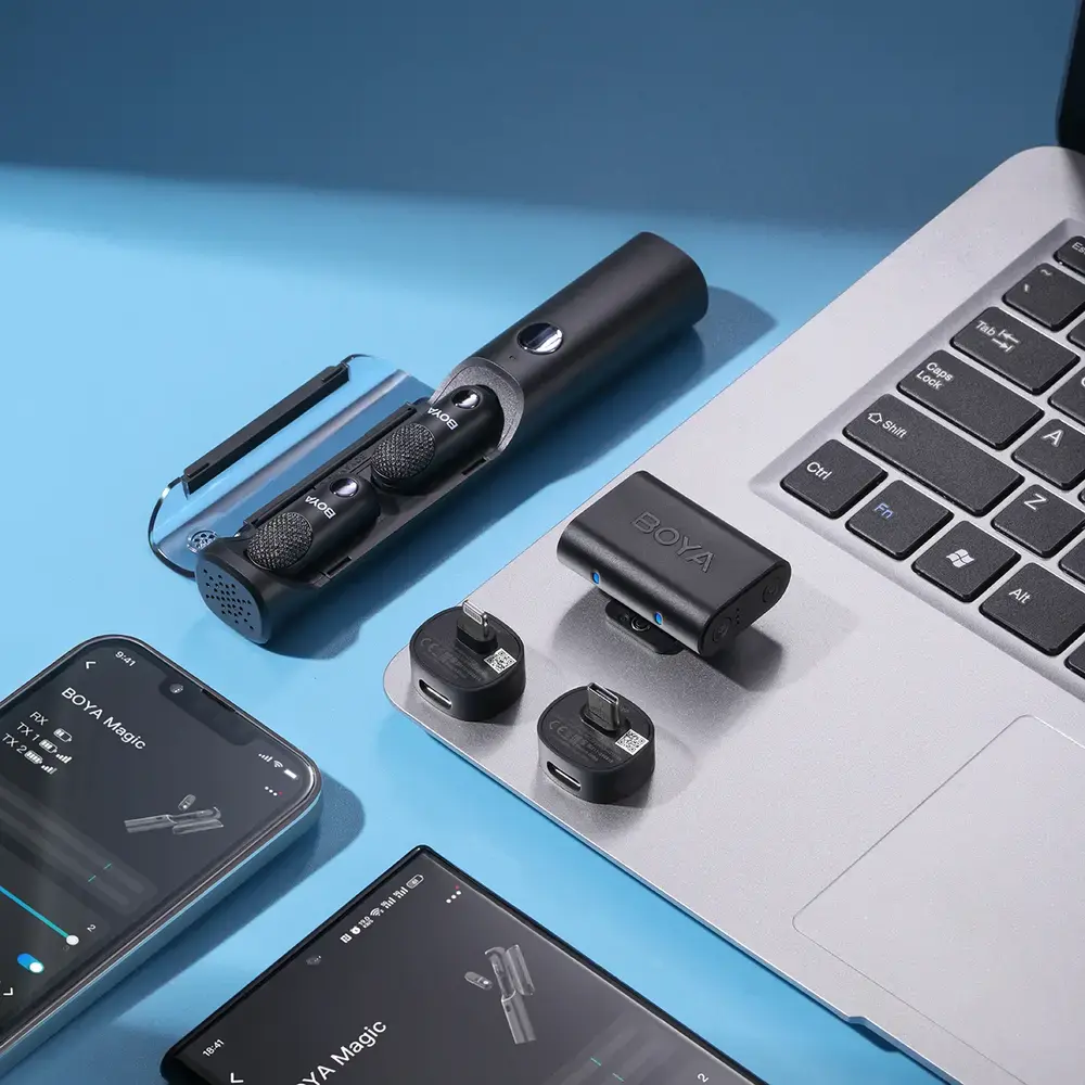 Mikrofon BOYA MAGIC-02 bezprzewodowy 2.4GHz USB-C - czarny