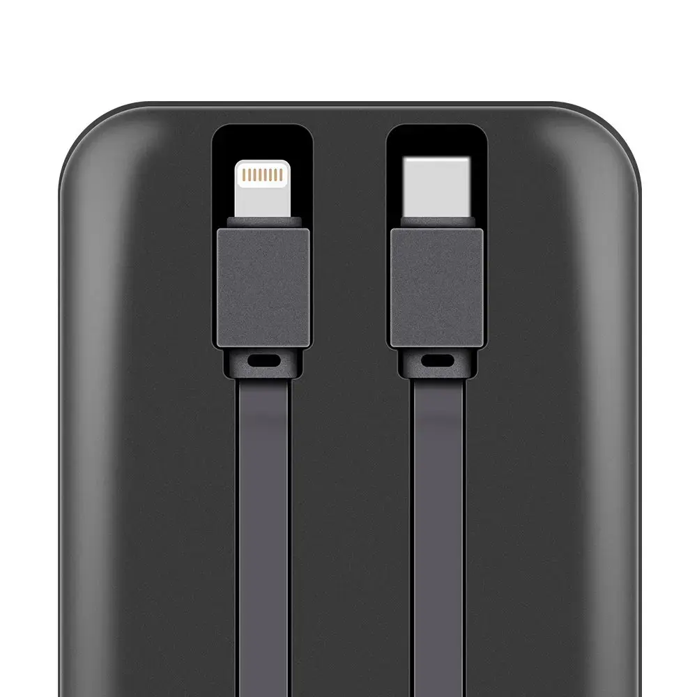 OBAL:ME CablePulse ārējais akumulators (powerbank) | 10 000 mAh | 22.5W | USB-C, Lightning | melns