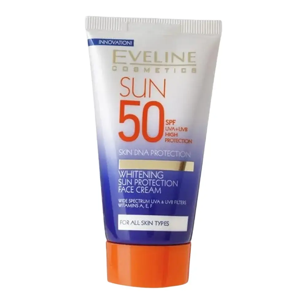 Eveline Cosmetics, Whitening Sun Protection, Hyaluronic Acid, Whitening, Daily, Cream, For Face, SPF 50, 50 ml