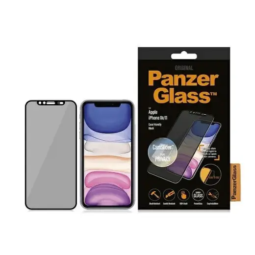PanzerGlass E2E Super+ iPhone Xr|11 Case Friendly, CamSlider Privacy czarny|black