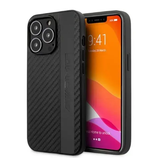 AMG AMHCP13LBLSCA iPhone 13 Pro | 13 6,1" czarny|black hardcase Carbon Stripe&Embossed
