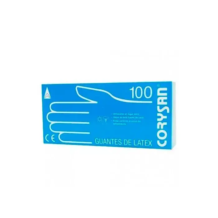 CORYSAN Latex Gloves, Medium Size, 100