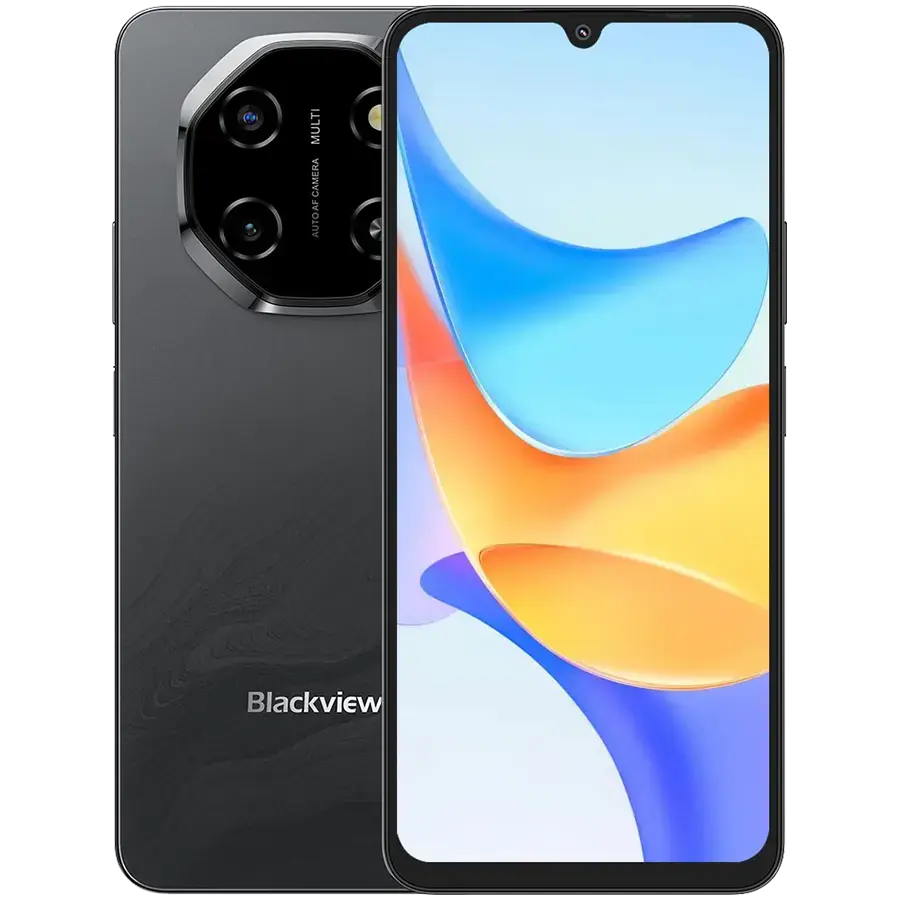 Blackview SHARK 6 5G 6.88inch FHD 1640x720 IPS LCD 120Hz 4+128GB Unisoc T8100 octa-core up to 2.2GHz Cam 13MP Front 8MP / 16+2MP Rear Battery 5000mAh Type-C Dual SIM SD card slots Android 15 Phantom Black