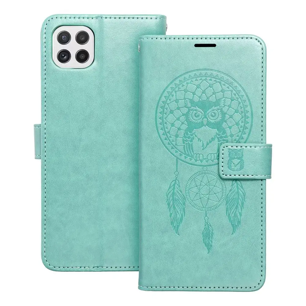 MEZZO dreamcatcher grāmatveida maciņš telefonam Samsung Galaxy A22 5G (A226) zaļš