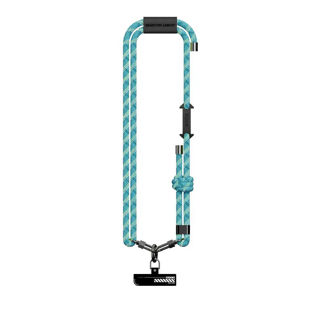Rock Universal phone lanyard Glow in the Dark long, neck strap blue