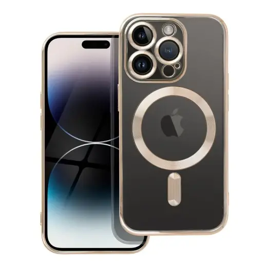 Electro Mag telefono dėklas su MagSafe palaikymu iPhone 14 Pro auksinis