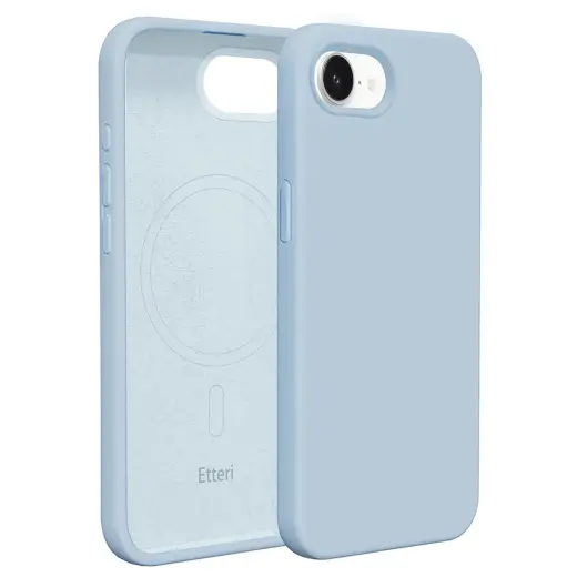 Etteri Silicone Mag telefono dėklas su MagSafe palaikymu iPhone 16e mėlynas