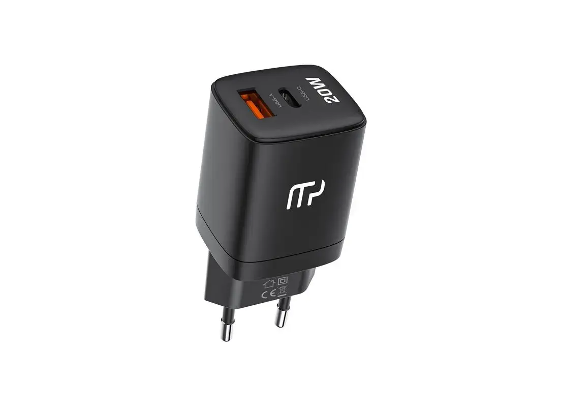 myPhone SWIFTCHARGE Duo tīkla lādētājs | 20W | PD | USB-C, USB-A | melns