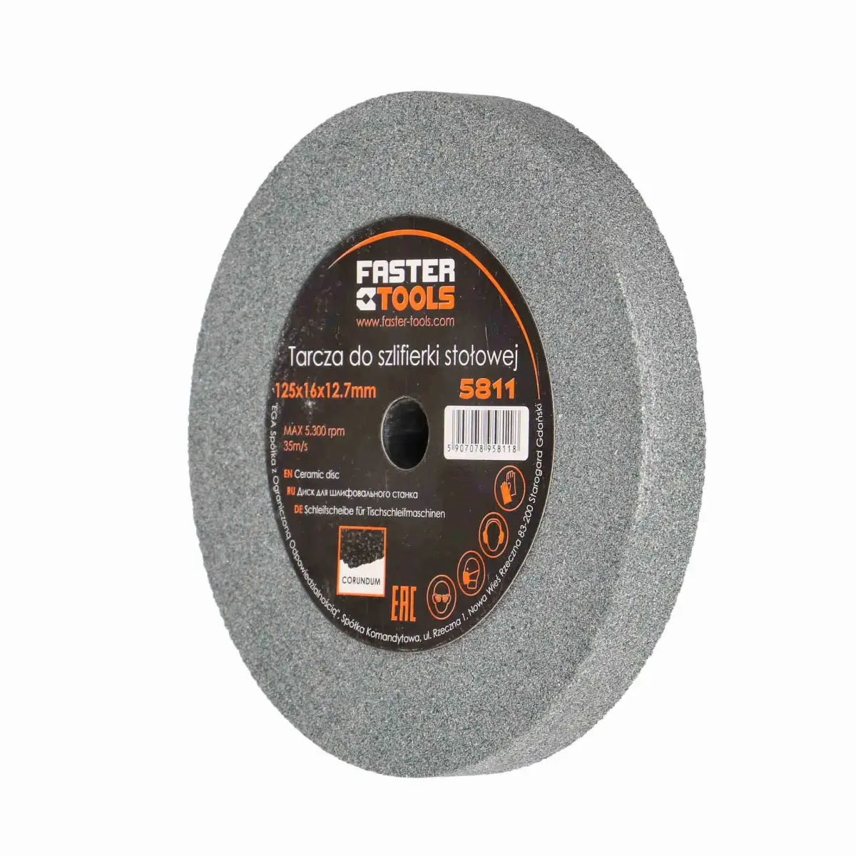 Abr.slīpripa 125x16x12.7mm Faster Tools