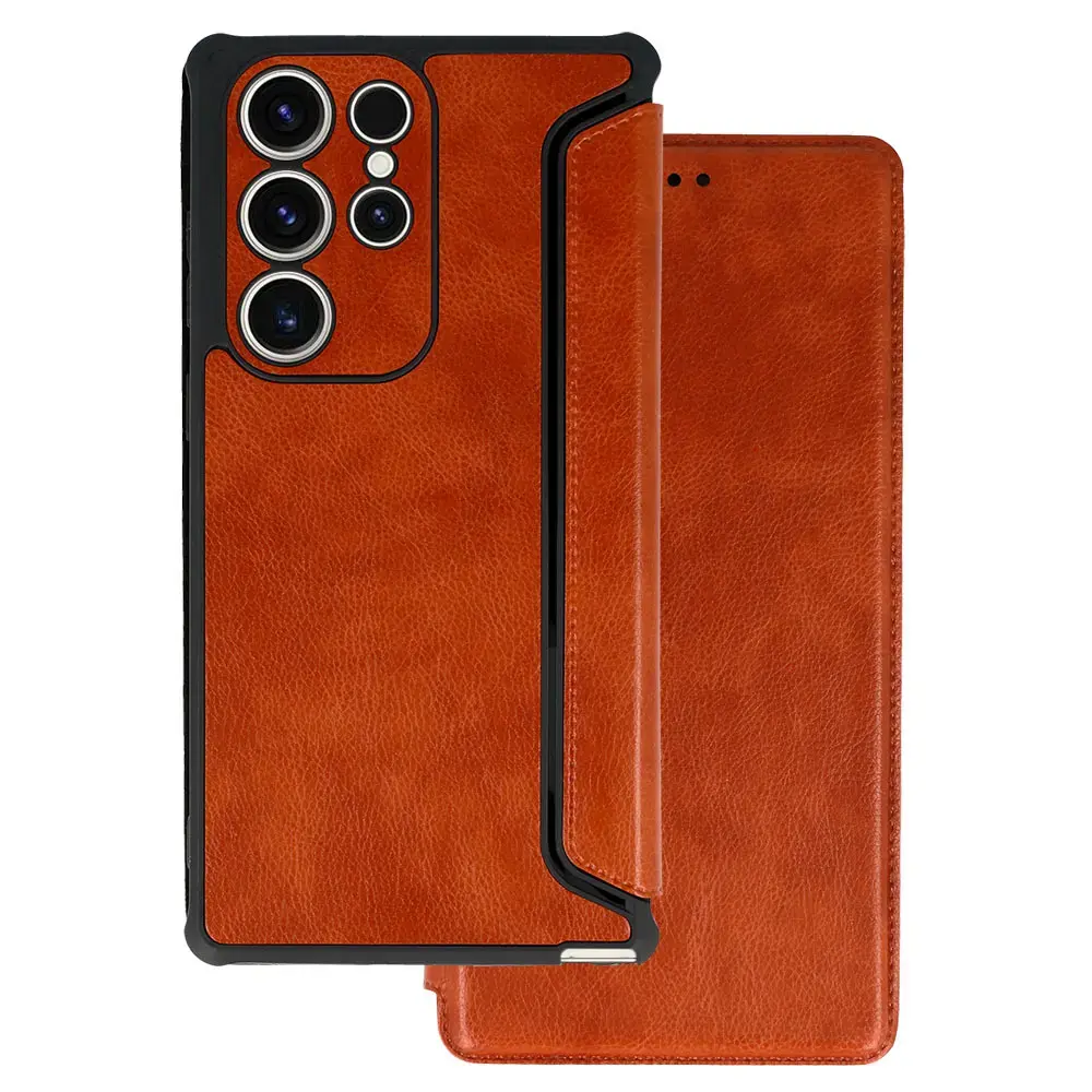 Razor Leather Book Case for Samsung Galaxy S23 brown