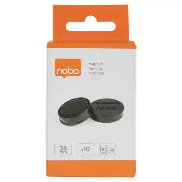 Magnētiskās tāfeles magnēti Nobo 10 paciņās 38mm melni 1.5kg