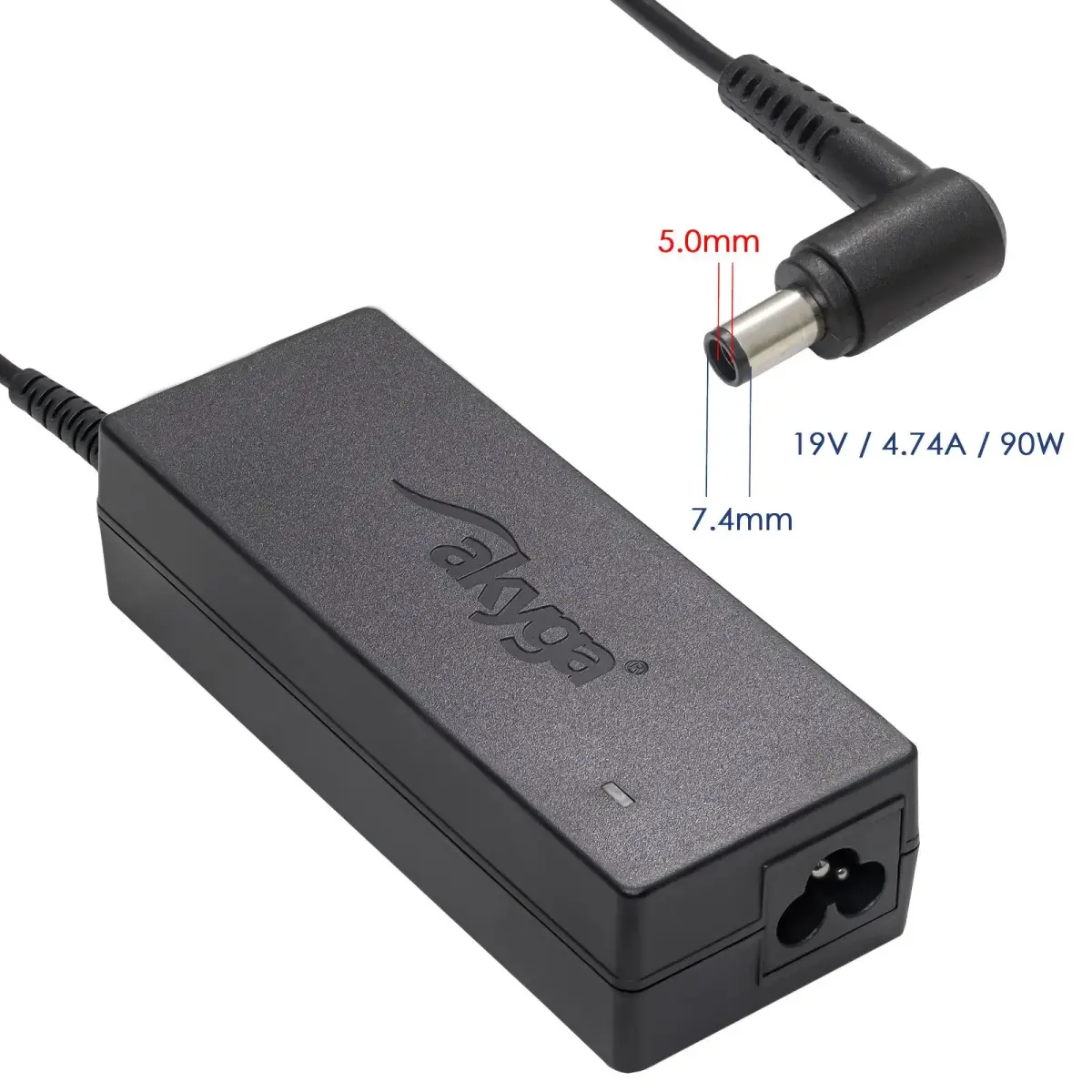 Notebook power supply Akyga AK-ND-04 19V | 4.74A 90W 7.4 x 5.0 mm + pin HP 1.2m