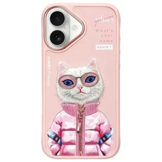 Nimmy phone case for iPhone 16 6.1 pink Cool&Cute 2.0 Cat