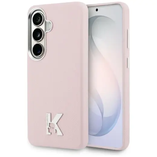Karl Lagerfeld K Metal Logo maciņš ar MagSafe atbalstu telefonam Samsung Galaxy S26 (S942) rozā