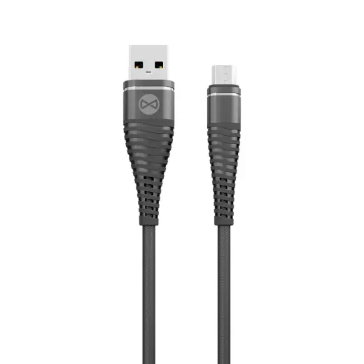 Forever Shark data transfer and charging cable | USB-A to Micro USB | 10W | 1m | black