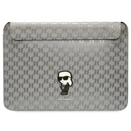 Karl Lagerfeld Sleeve KLCS14SAKHPKG 14" srebrny|silver Saffiano Monogram Ikonik