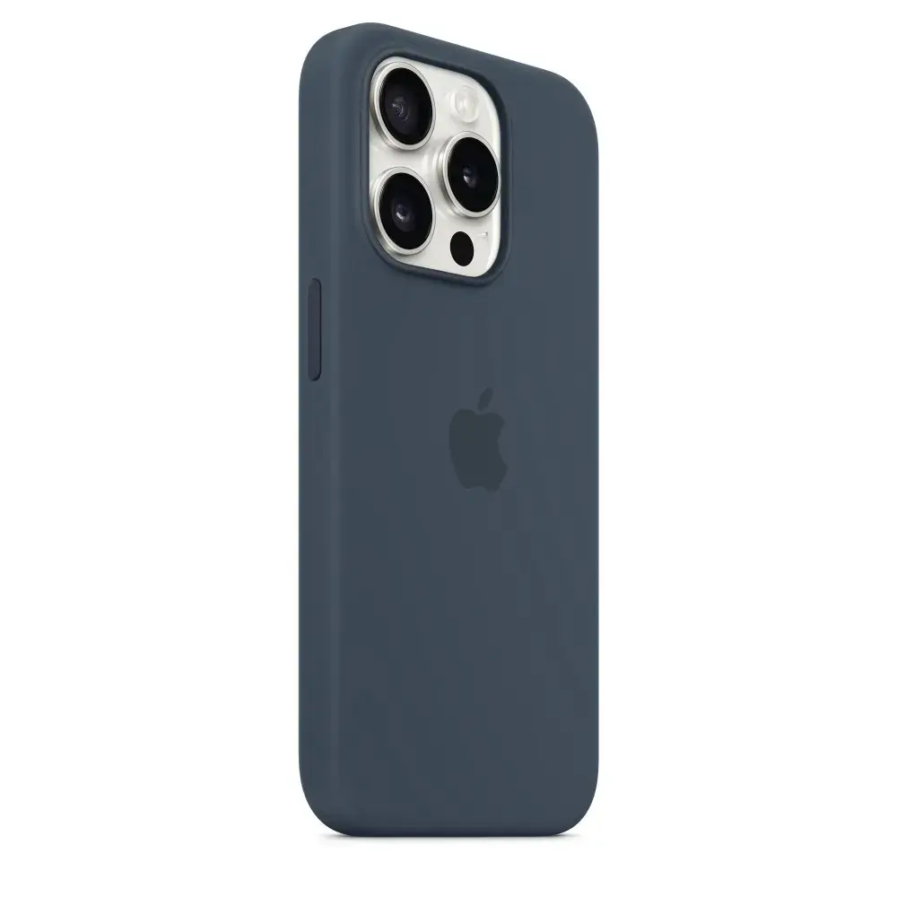MT1D3ZM|A Apple Silicone Magsafe Cover for iPhone 15 Pro Storm Blue