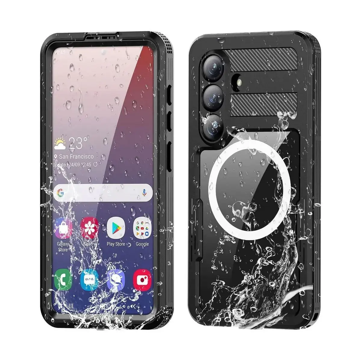 Shellbox MARS ūdensizturīgs maciņš ar statīvu telefonam Samsung Galaxy S26 (S942) melns