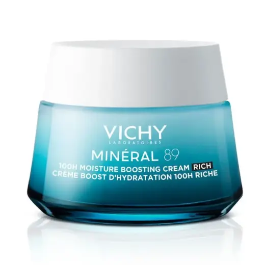 Vichy Minéral 89 100H Hyaluronic Acid Rich Hydrating Cream, Dry Skin 50ml