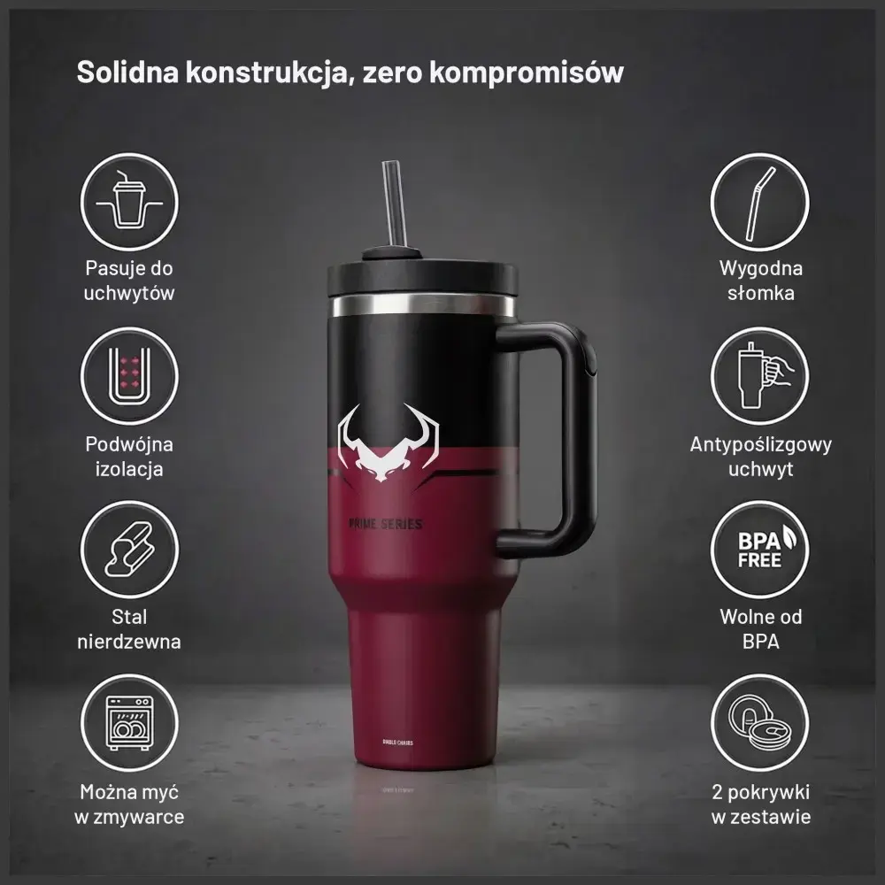 Diablo Bloody Insulated Mug with Handle red