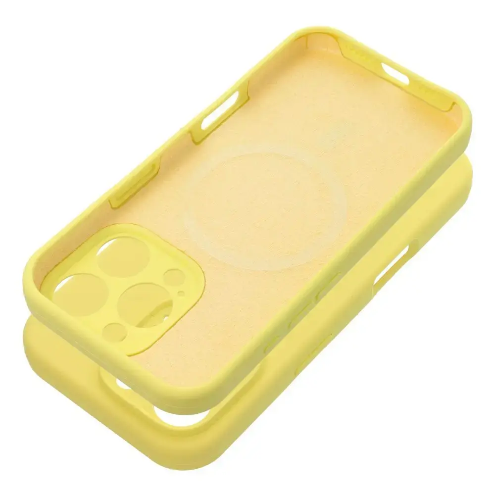 Case SILICONE 2mm for IPHONE 16 Pro compatible with MagSafe lemon