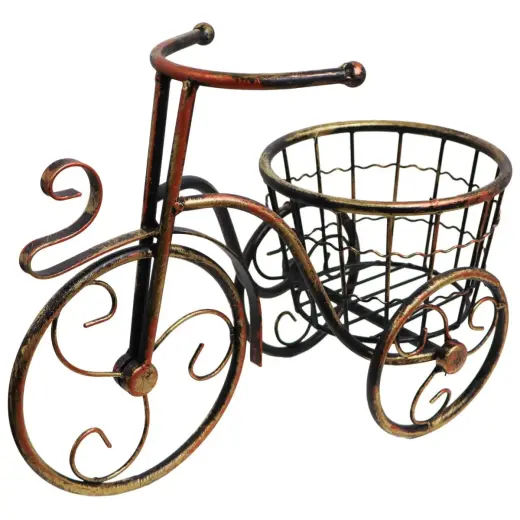 Flower pot holder Bicycle, metal, 1-slot, 37x25cm, bron