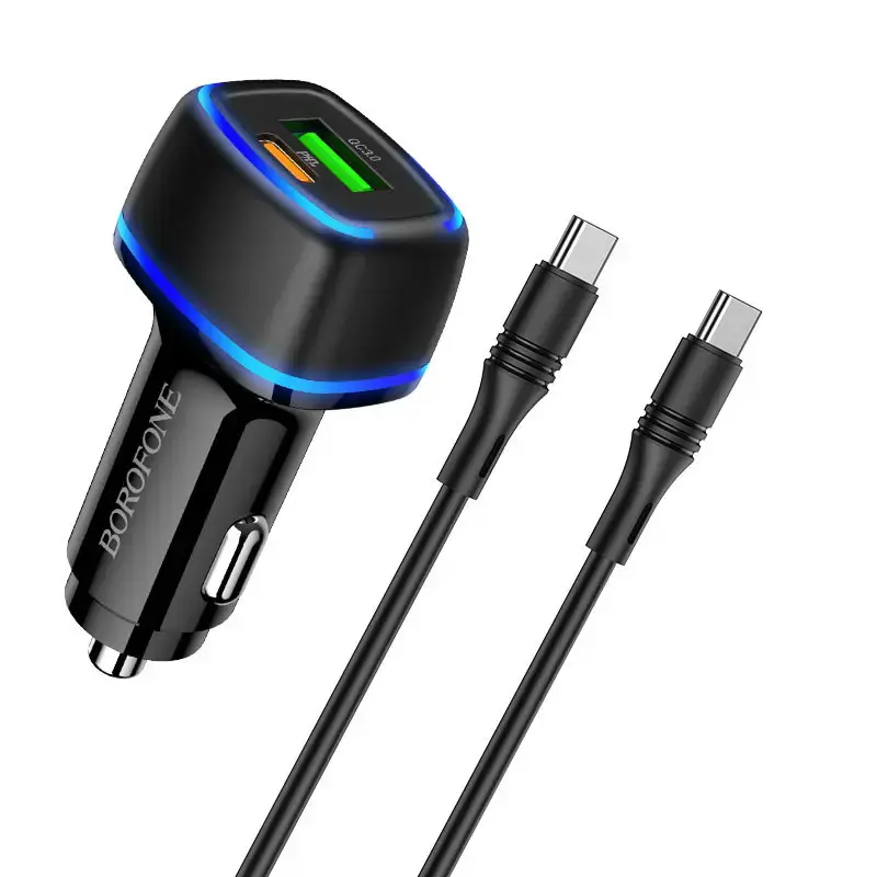 Borofone BZ14A Car charger 3A | 20W | Quick Charge 3.0 + cable 1m black
