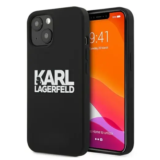 Karl Lagerfeld KLHCP13SSLKLRBK iPhone 13 mini 5,4" Silicone Stack Logo czarny|black