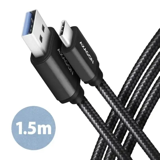 Axagon BUCM3-AM15AB datu pārraides un uzlādes vads | USB-A uz USB-C | 1.5m