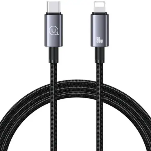 USAMS SJ662USB01 data transfer and charging cable | USB-C to Lightning | 30W | 1.2m | gray
