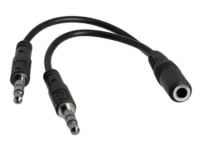 StarTech.com 3.5mm 4 Position to 2x 3 Position 3.5mm Headset Splitter Adapter - F|M - 3.5mm headset Adapter Cable (MUYHSFMM) - headset splitter