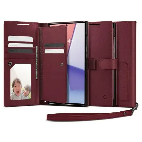 Spigen Wallet "S" Plus Sam S23 Ultra S918 burgundowy|burgundy ACS05630