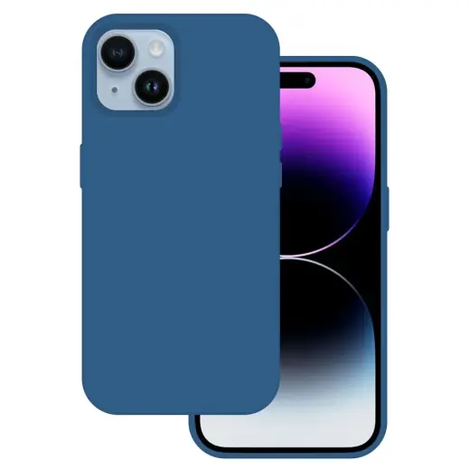 Tel Protect Silicone Premium telefono dėklas iPhone 15 Plus tamsiai mėlynas