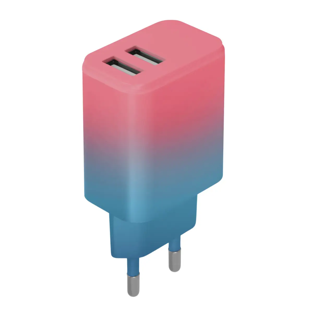 Setty LSIG-AA-20 tīkla lādētājs | 18W | 2x USB | pink-turquoise gradient