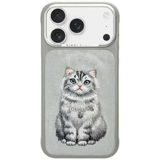Nimmy Lucky Fashion Cat phone case with MagSafe support for iPhone 17 Pro Max gray