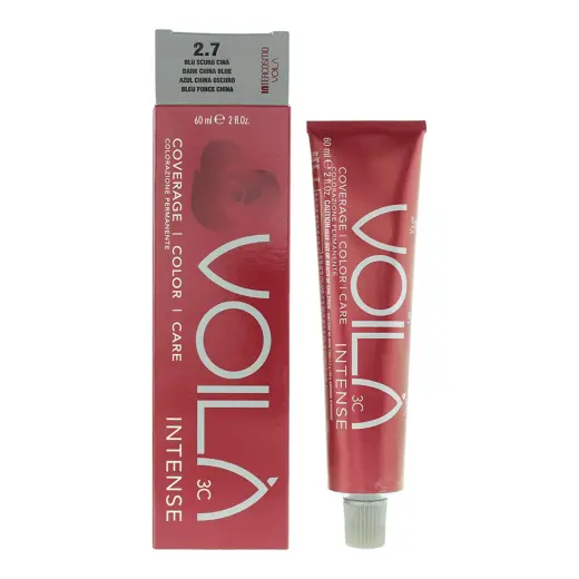 Intercosmo, Voila 3C Intense, Aqua, Permanent Hair Dye, 2.7 Dark China Blue, 60 ml