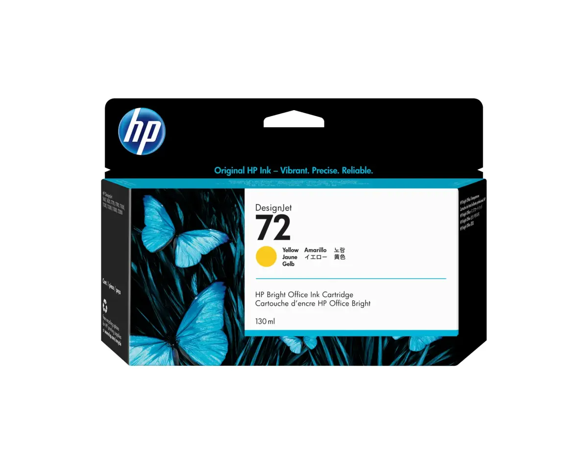 HP 72 130-ml Yellow DesignJet Ink