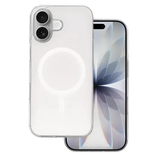 Glossy telefono dėklas su MagSafe palaikymu iPhone 17 baltas
