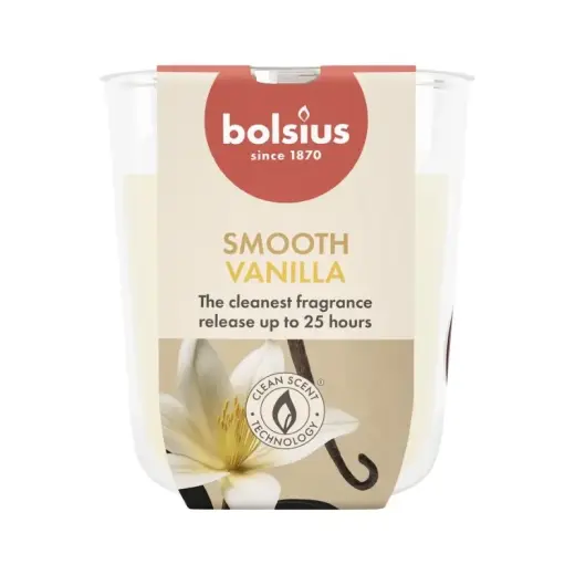 Svece arom. stikla gl. True Scents Ø80x73mm vanilla 
