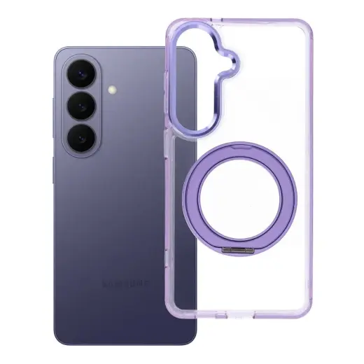 Frame Circle Stand phone case with stand and MagSafe support for Samsung Galaxy S26 (S942) purple