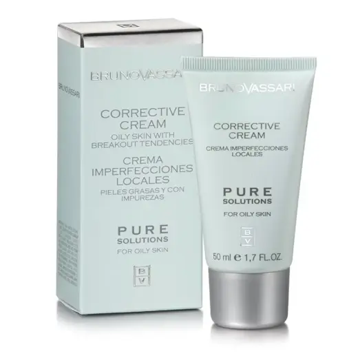 Bruno Vassari, Pure Solutions, Bio-sulf, For Regulation Of Excessive Sebum, Night, Local Treatment Cream, For Acne, For Face, 50 ml