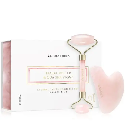 KORIKA Tools Roller & Gua Sha Facial Massage Roller & Rose Quartz Massage Tools