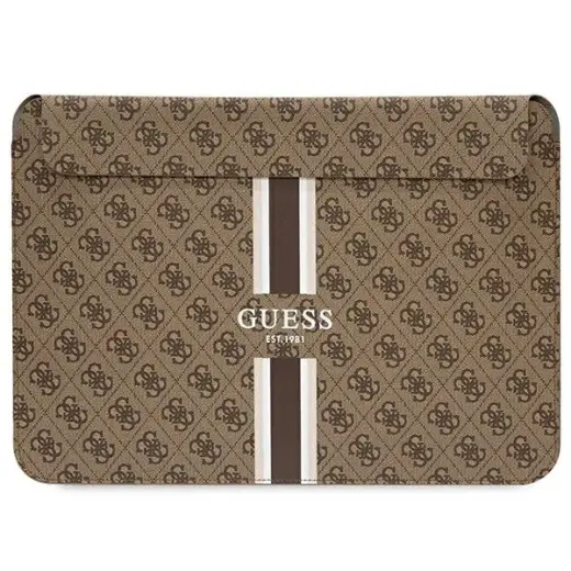 Guess PU 4G Printed Stripes Computer Sleeve 13|14" Brown