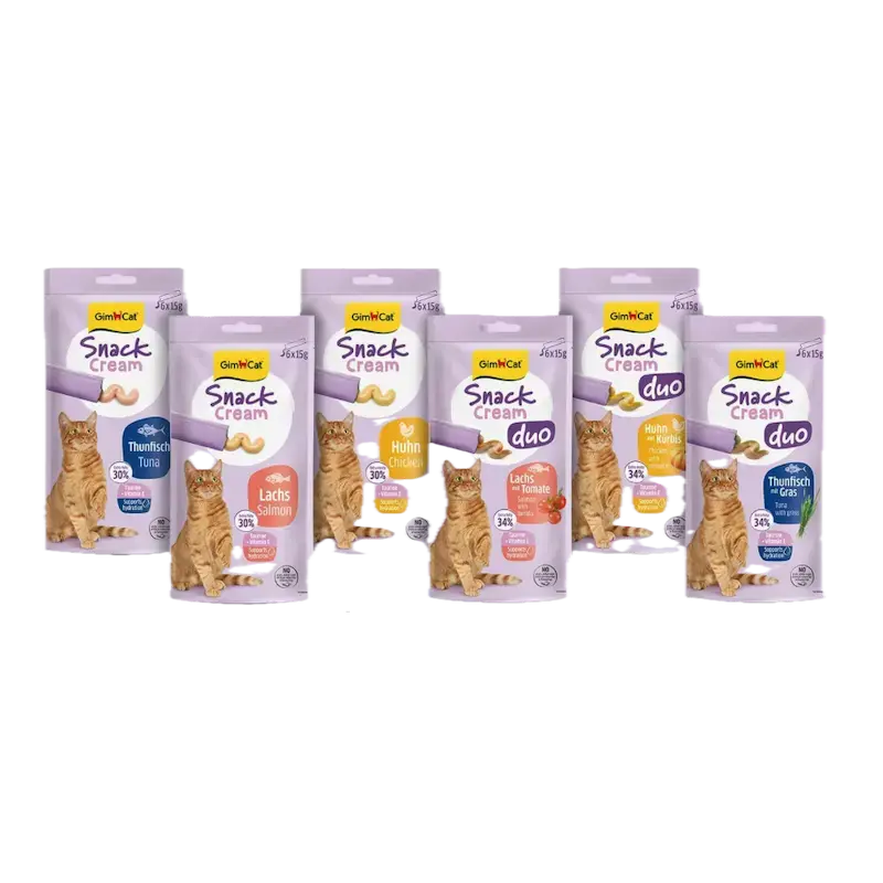 Gardumi kaķiem - GimCat SNACK CREAM SALMON 6 X 15 G