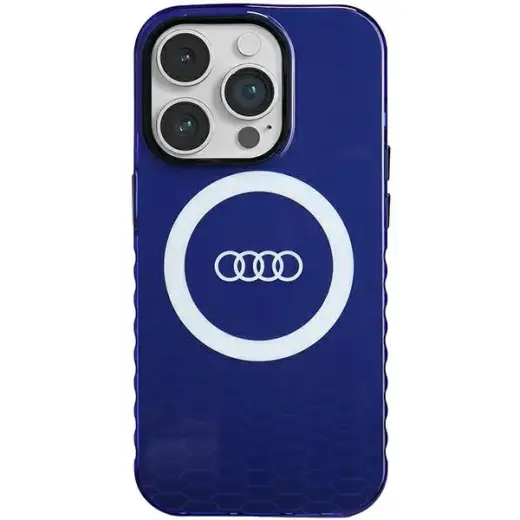 Audi IML Big Logo MagSafe Case iPhone 14 Pro 6.1" niebieski|navy blue hardcase AU-IMLMIP14P-Q5|D2-BE