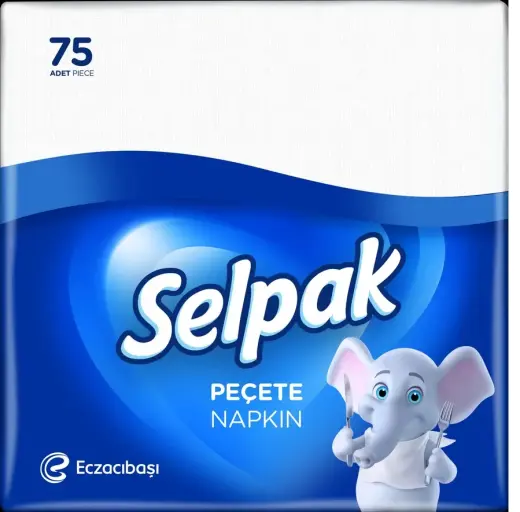 Napkins SELPAK Classic, white, 30x30cm, 2-ply, 75pcs